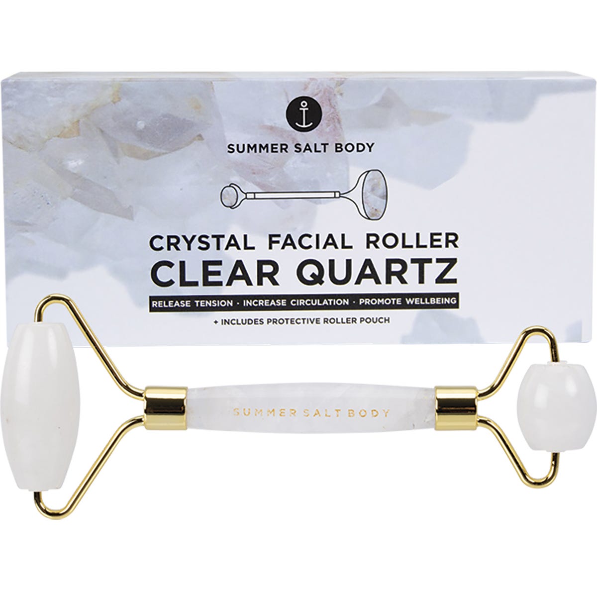 Summer Salt Body Crystal Facial Roller Clear Quartz