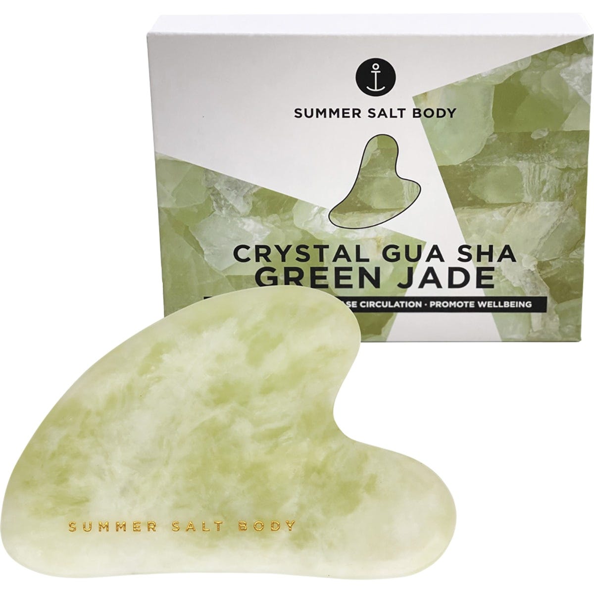 Summer Salt Body Crystal Gua Sha Green Jade