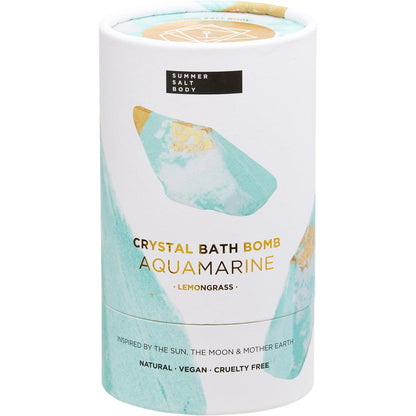 Summer Salt Body Crystal Bath Bomb Aquamarine Lemongrass 110g