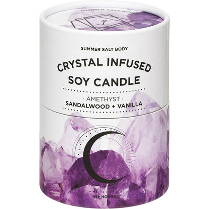 Summer Salt Body Crystal Infused Soy Candle Amethyst Sandalwood Vanilla