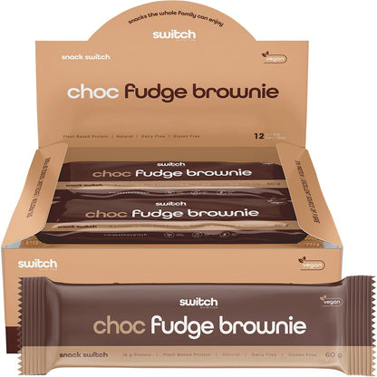 Switch Nutrition Protein Bar Plant Based Choc Fudge Brownie 12x60g