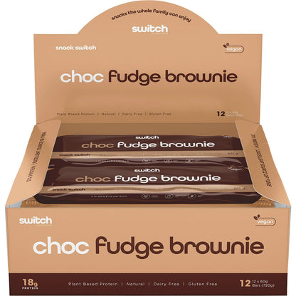 Switch Nutrition Protein Bar Plant Based Choc Fudge Brownie 12x60g