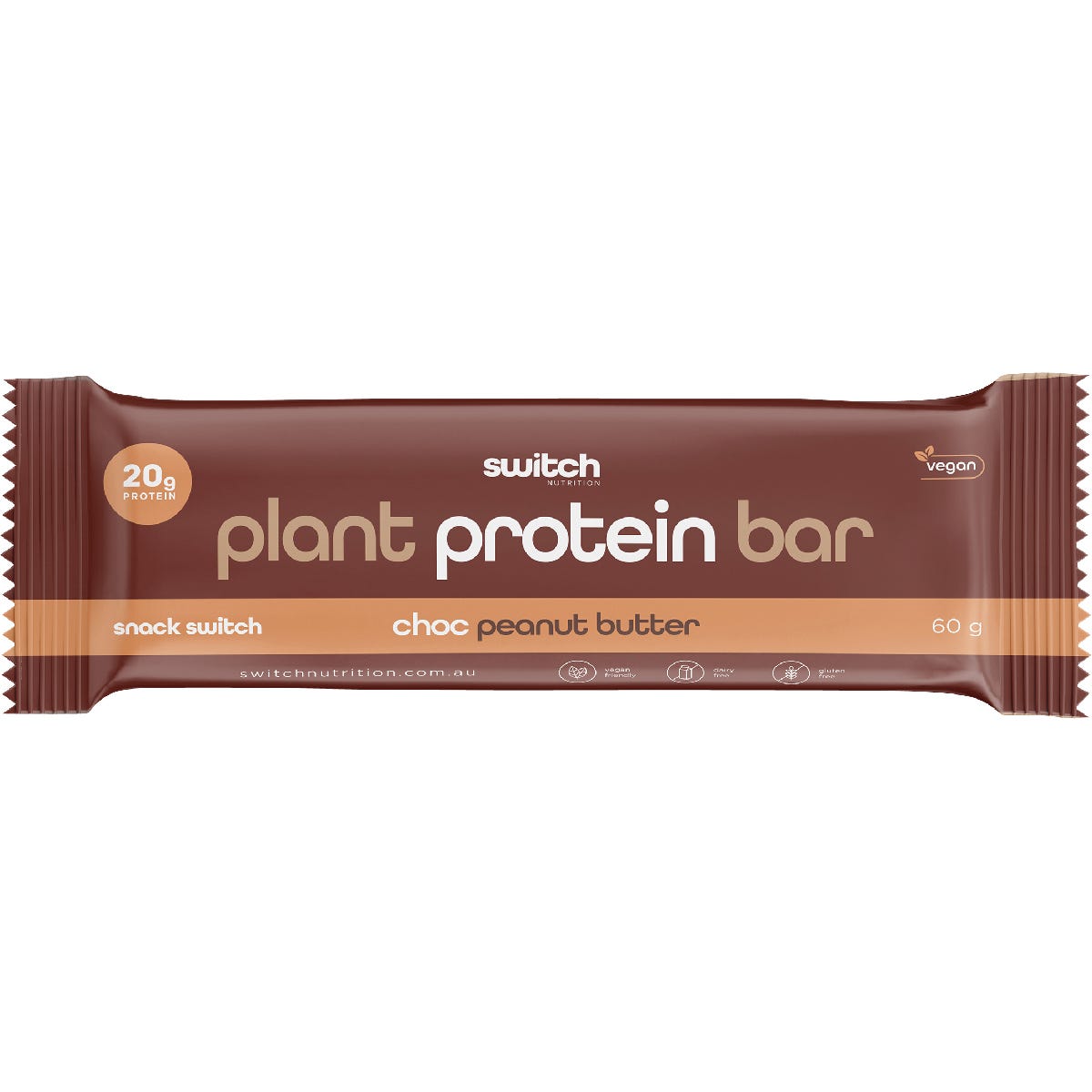 Switch Nutrition Plant Protein Bar Choc Peanut Butter 12x60g