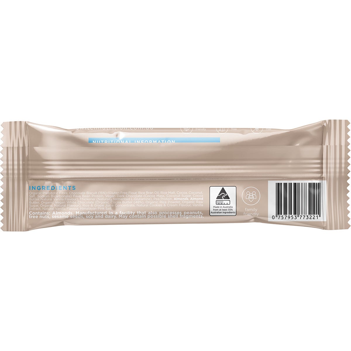 Switch Nutrition Protein Bar Plant Based Cookies and Cream 12x60g