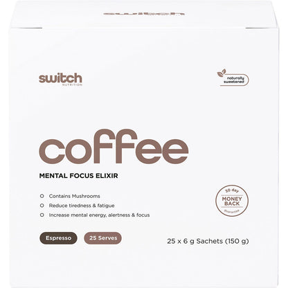 Switch Nutrition Coffee Mental Focus Elixir Espresso Sweetened 25pk