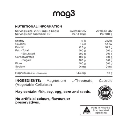 Switch Nutrition Mag3 100% Pure Magnesium L-Threonate 90 Caps