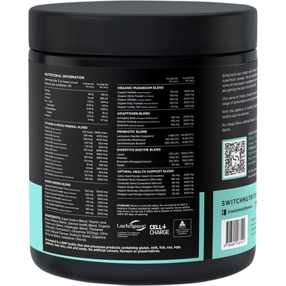 Switch Nutrition Vitality Revitalising Greens Powder Chocolate 150g