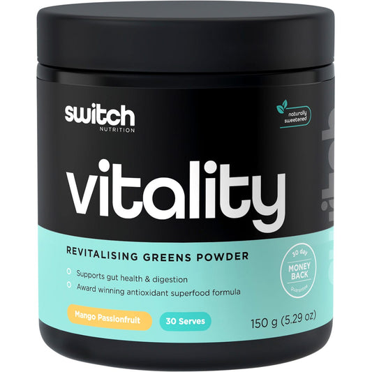 Switch Nutrition Vitality Revitalising Greens Powder Mango Passionfruit 150g