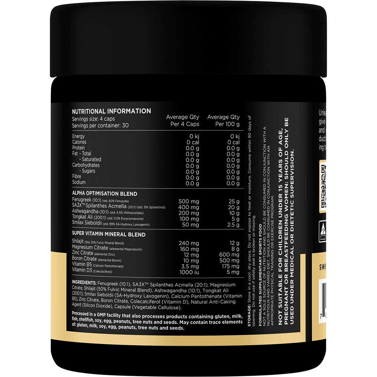 Switch Nutrition Alpha Male Support Formula 120 Caps