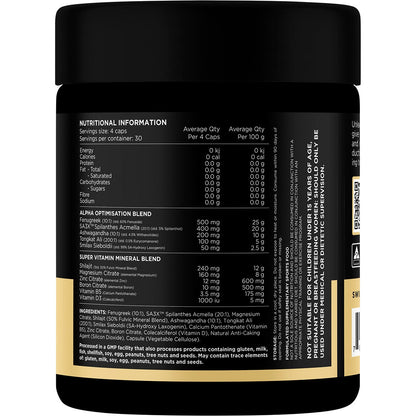 Switch Nutrition Alpha Male Support Formula 120 Caps