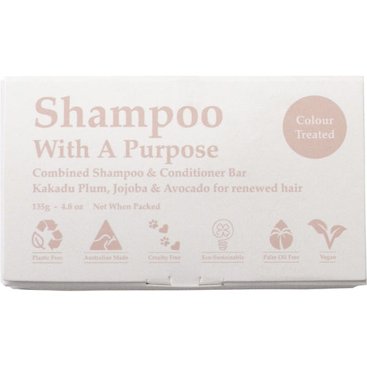 Shampoo With A Purpose Shampoo & Conditioner Bar Colour Treated Hair 135g