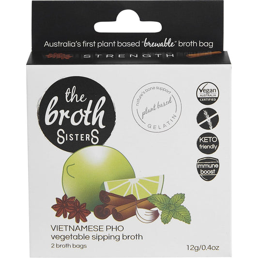 The Broth Sisters Vegetable Sipping Broth Bags Vietnamese Pho 2pk