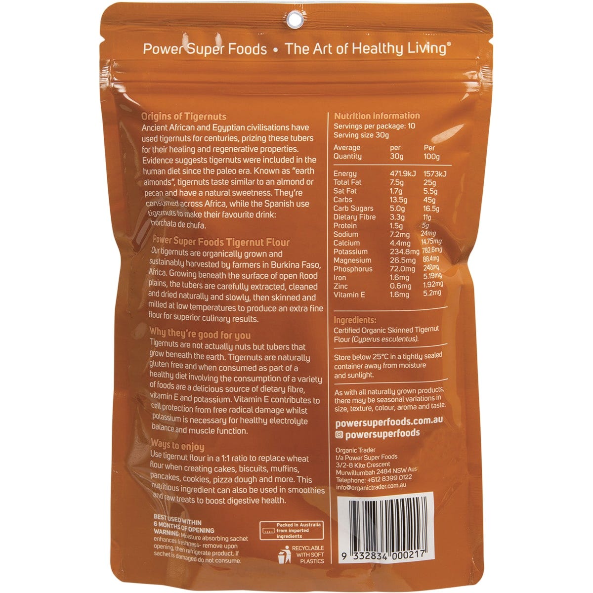 Power Super Foods Tigernut Flour The Origin Series 300g