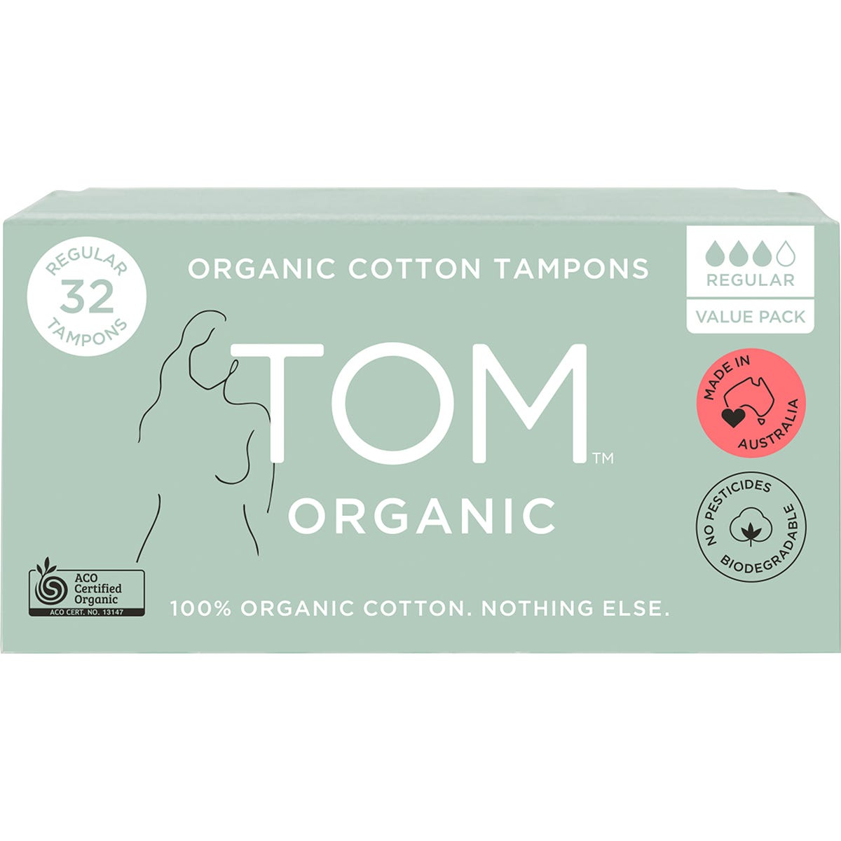 TOM Organic Tampons Regular 6x32pk