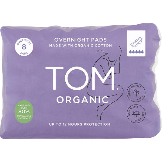 TOM Organic Pads Overnight 6x8pk