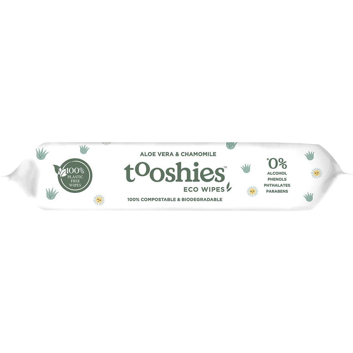 Tooshies Pure Baby Wipes Aloe Vera & Chamomile 70pk