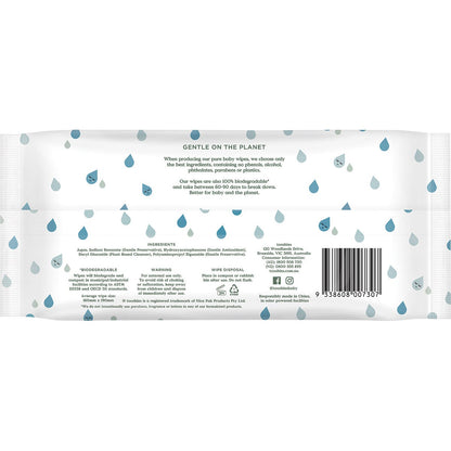 Tooshies Eco Pure Baby Wipes 99% Pure Water 70pk