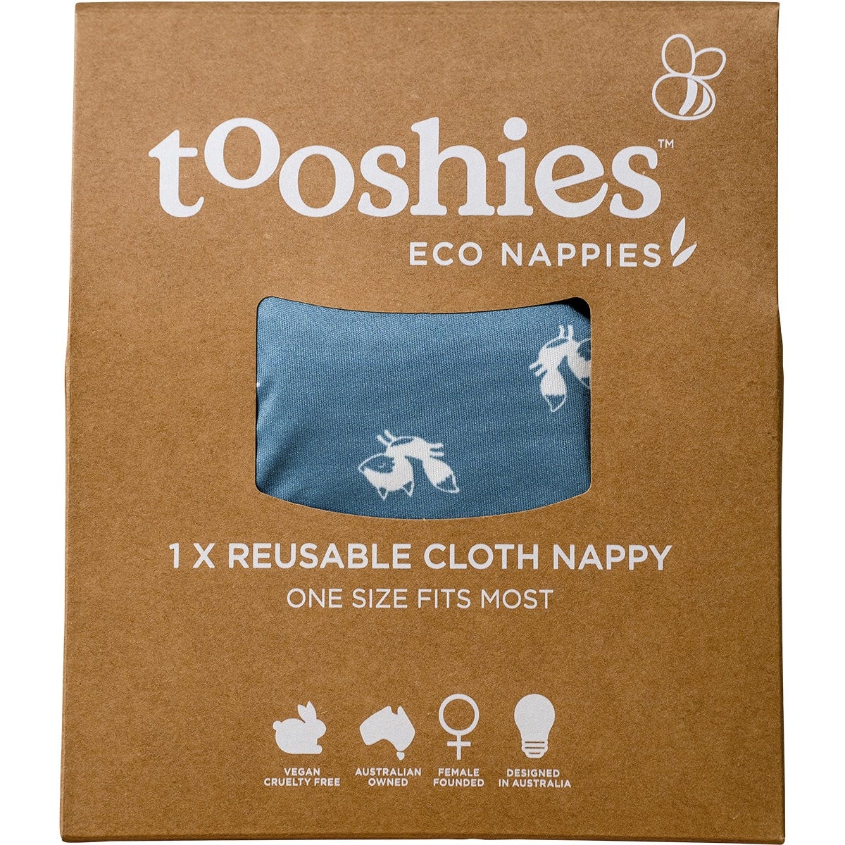 Tooshies Reusable Nappy One Size Fits Most 4-17kg x4