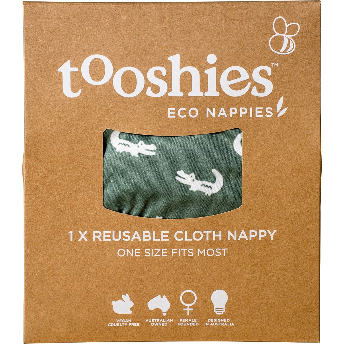 Tooshies Reusable Nappy One Size Fits Most 4-17kg x4