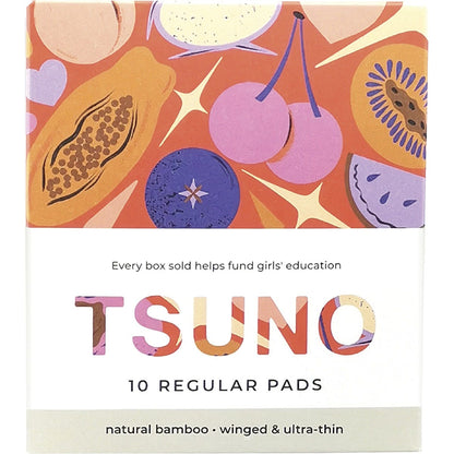 Tsuno Natural Bamboo Pads Regular Winged & Ultra Thin 10pk