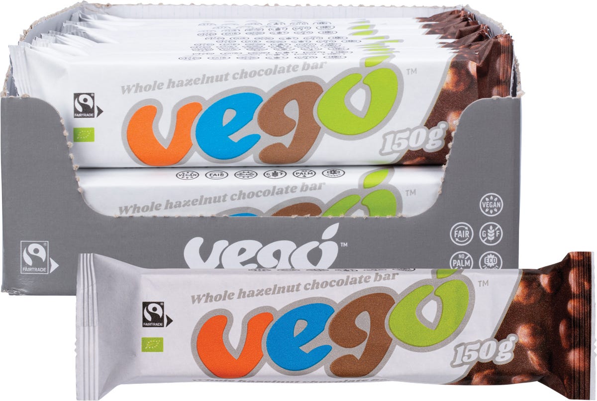 Vego Whole Hazelnut Chocolate Bar 20x150g