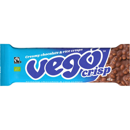 Vego Crisp Chocolate Bar Creamy Chocolate & Rice Crisps 20x40g