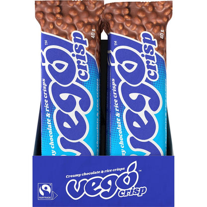 Vego Crisp Chocolate Bar Creamy Chocolate & Rice Crisps 20x40g