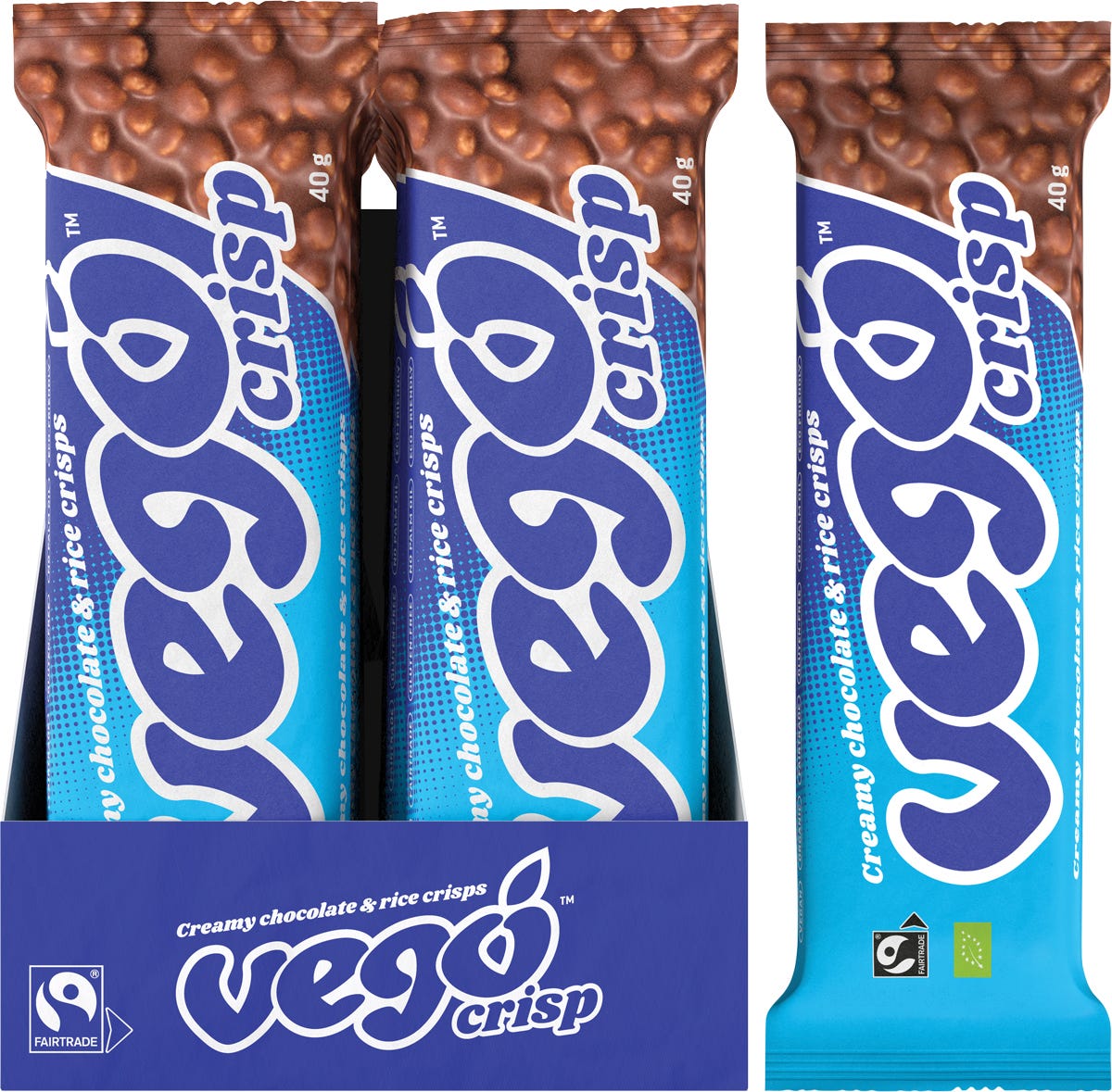 Vego Crisp Chocolate Bar Creamy Chocolate & Rice Crisps 20x40g