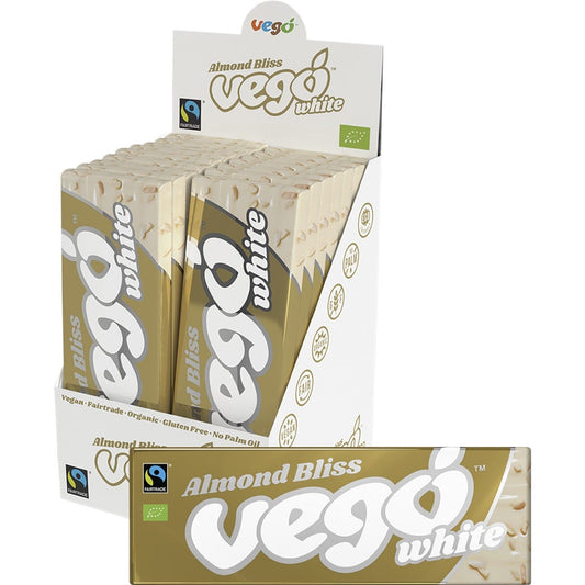 Vego White Chocolate Bar Almond Bliss 18x50g