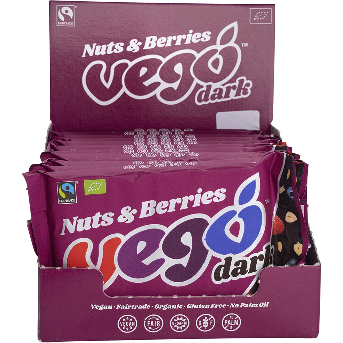 Vego Dark Chocolate Bar Nuts & Berries 12x85g