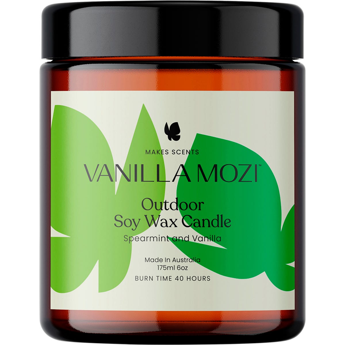 Vanilla Mozi Outdoor Soy Wax Candle Spearmint and Vanilla 175ml