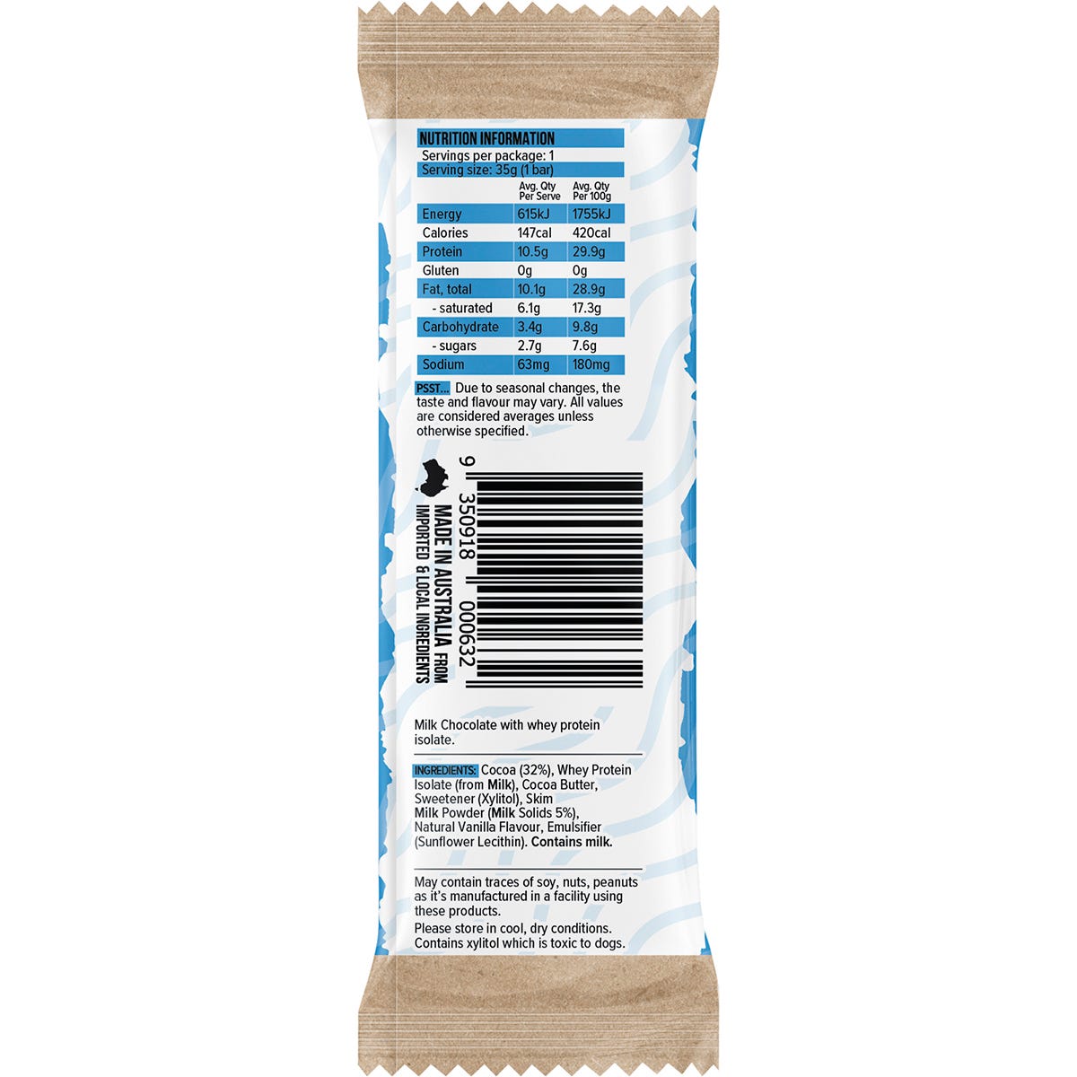 Vitawerx Protein Milk Chocolate Bar 12x35g