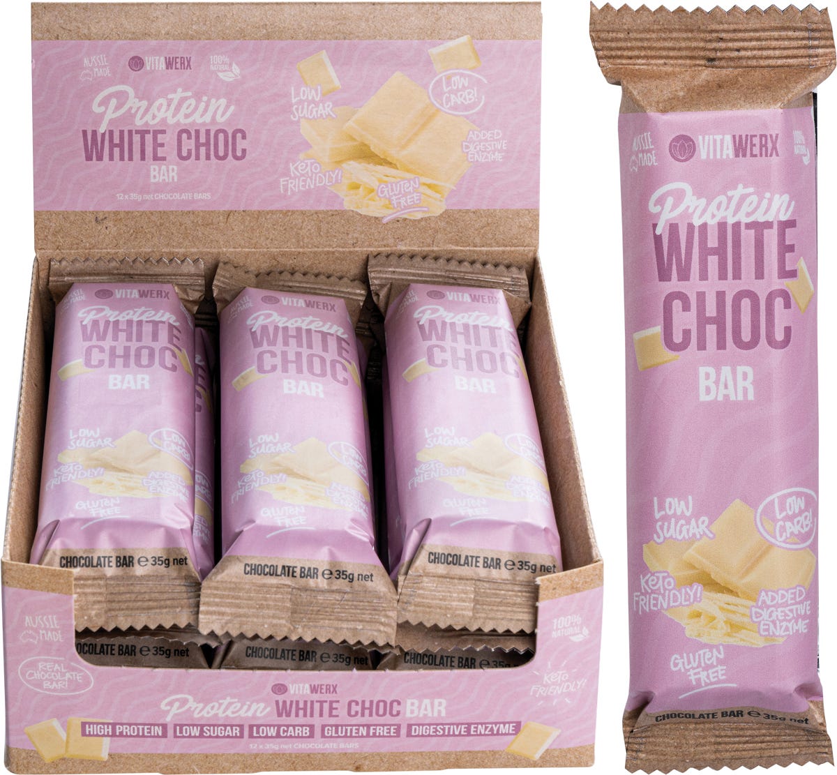 Vitawerx Protein White Chocolate Bar 12x35g