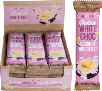 Vitawerx Protein White Chocolate Bar Coconut Rough 12x35g