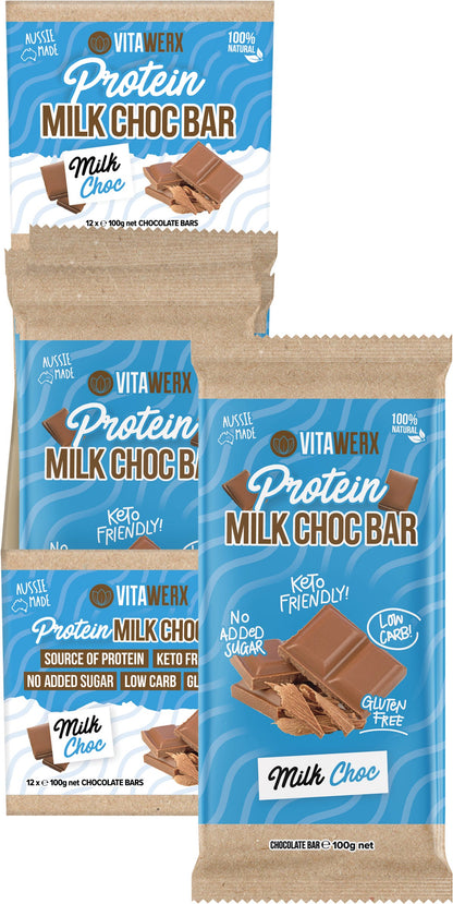 Vitawerx Protein Milk Chocolate Bar 12x100g