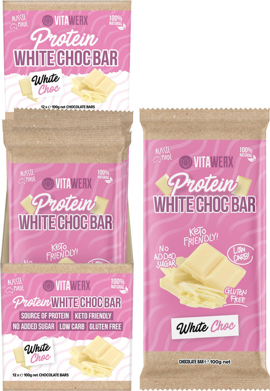 Vitawerx Protein White Chocolate Bar 12x100g