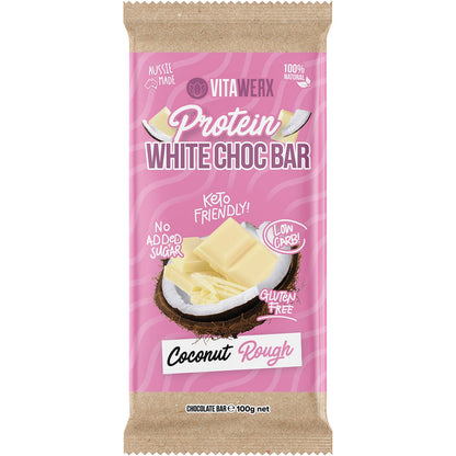 Vitawerx Protein White Chocolate Bar Coconut Rough 12x100g