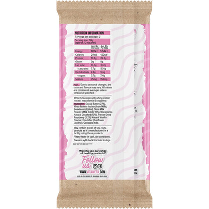 Vitawerx Protein White Chocolate Bar Raspberry Macadamia 12x100g