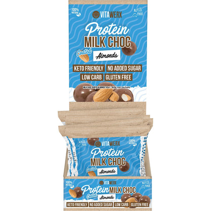 Vitawerx Protein Milk Chocolate Coated Almonds 10x60g