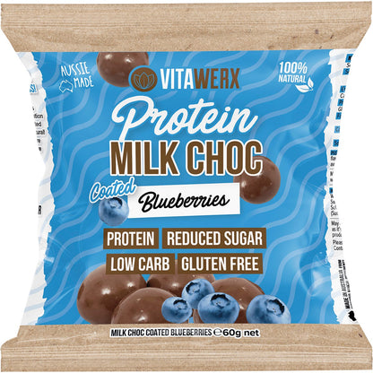 Vitawerx Protein Milk Chocolate Coated Blueberries 10x60g