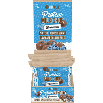 Vitawerx Protein Milk Chocolate Coated Blueberries 10x60g