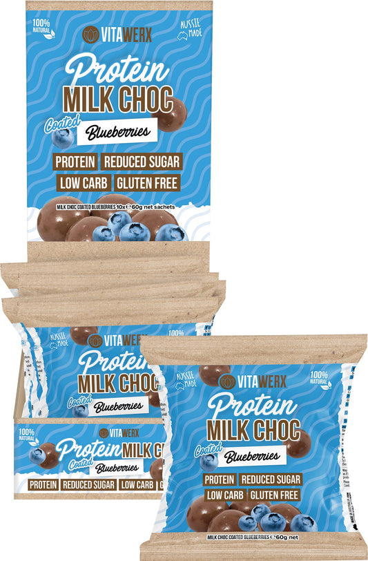 Vitawerx Protein Milk Chocolate Coated Blueberries 10x60g