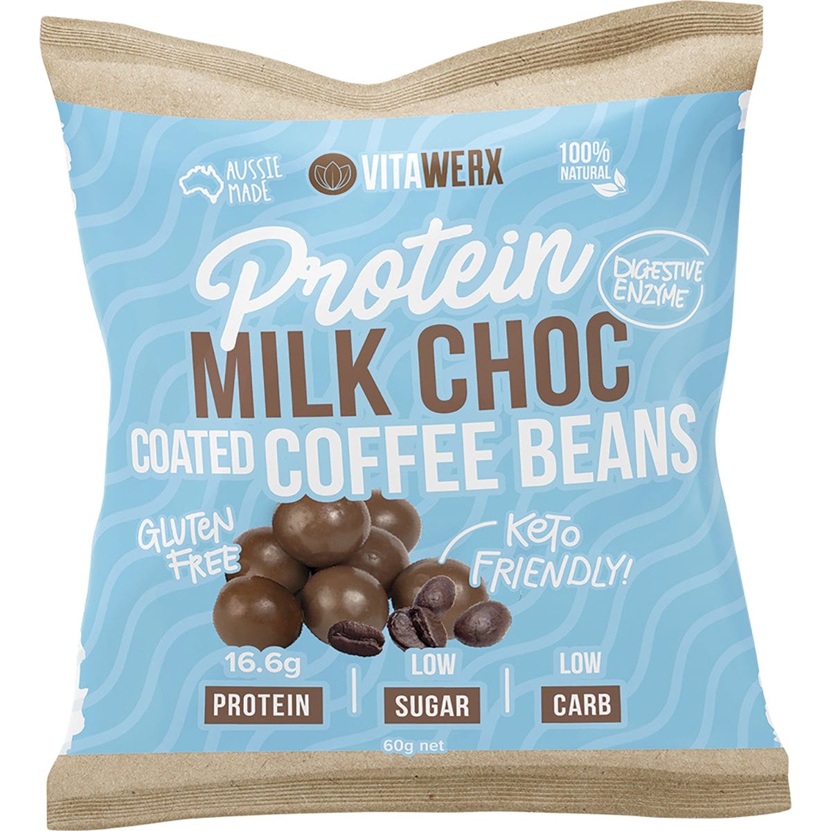 Vitawerx Protein Milk Chocolate Coated Coffee Beans 10x60g