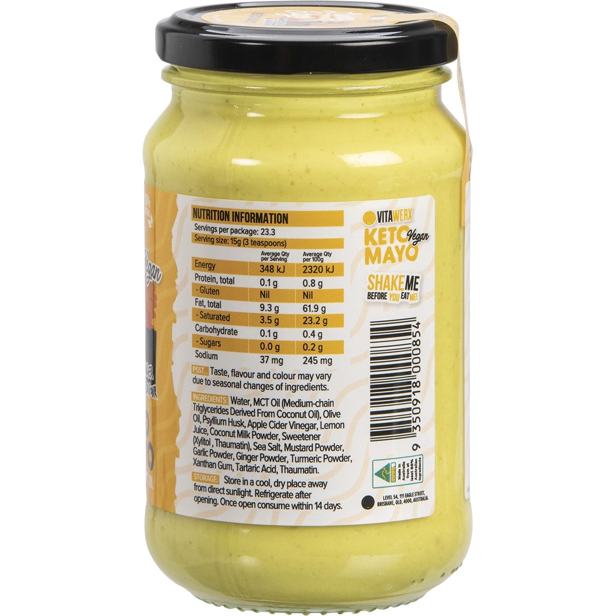 Vitawerx Keto Mayo Living On The Edge Turmeric, Ginger & Garlic 350ml