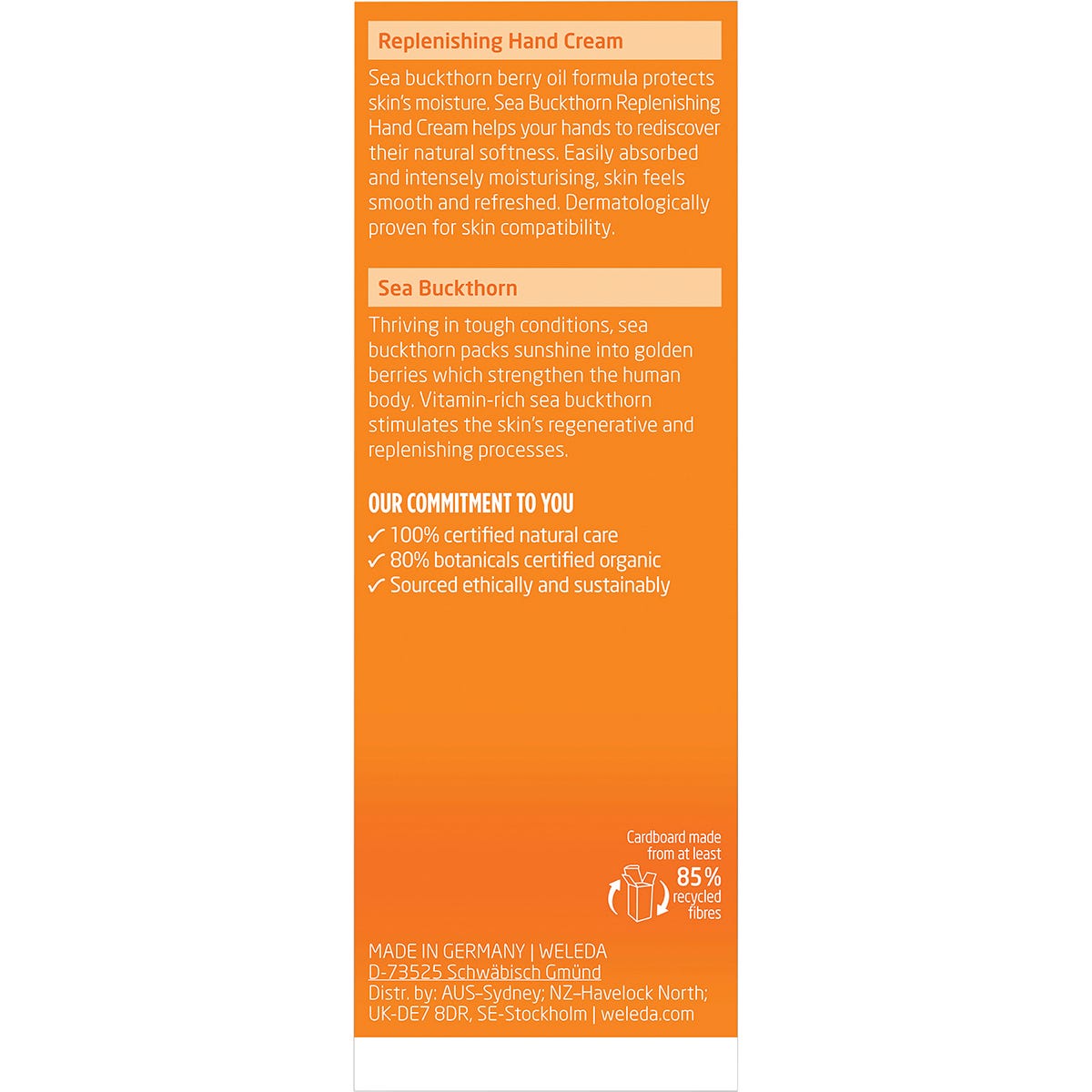 Weleda Replenishing Hand Cream - Sea Buckthorn 50ml