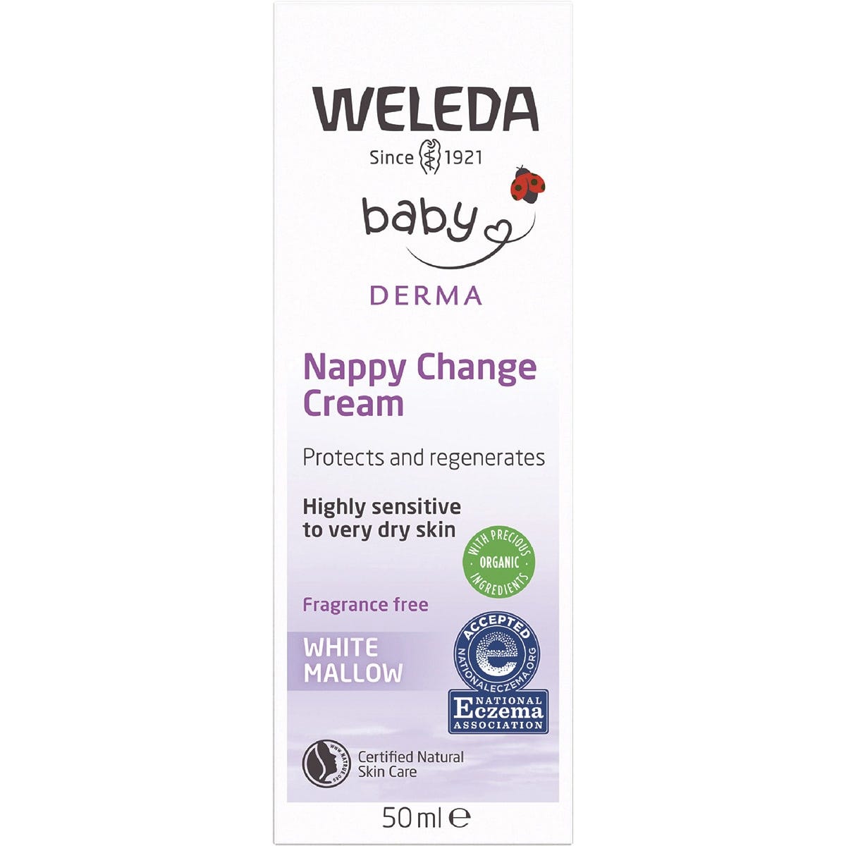 Weleda White Mallow Nappy Change Cream Fragrance Free 50ml