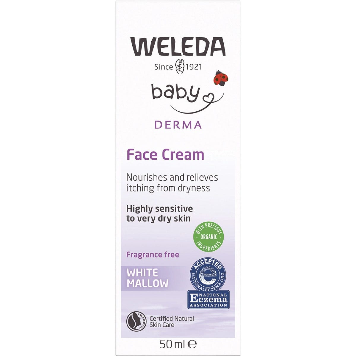 Weleda White Mallow Face Cream Baby Derma Fragrance Free 50ml