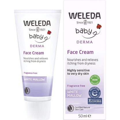 Weleda White Mallow Face Cream Baby Derma Fragrance Free 50ml