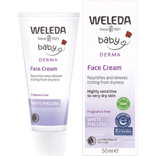 Weleda White Mallow Face Cream Baby Derma Fragrance Free 50ml