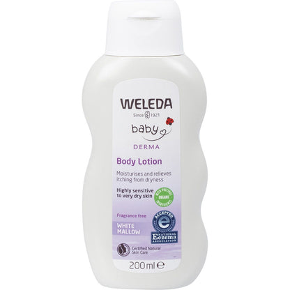 Weleda White Mallow Body Lotion Baby Derma Fragrance Free 200ml